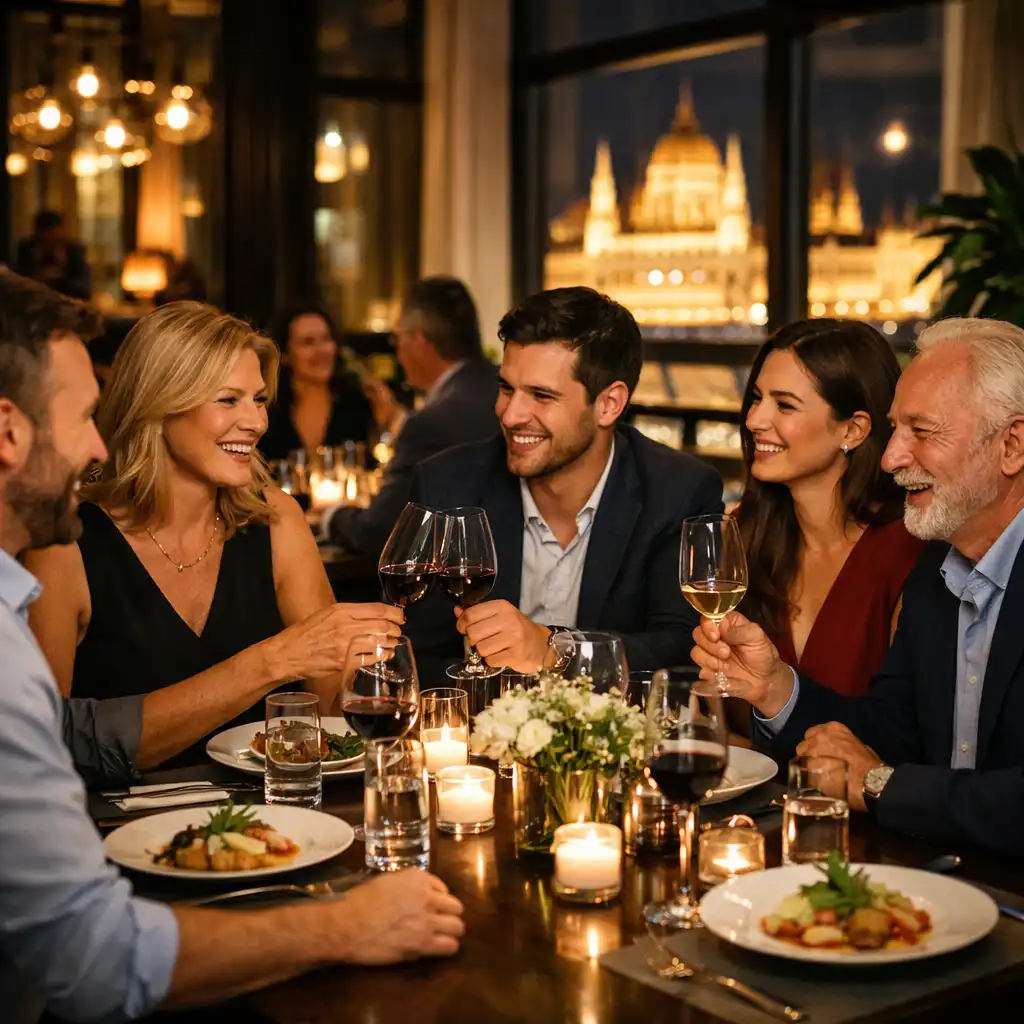 Meghitt, gyertyafényes privát vacsora elegáns terítéssel